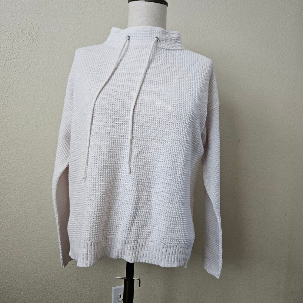 Eileen Fisher Waffle-Knit Funnel-Neck Sweater XS